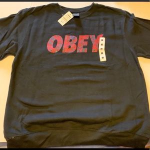 Obey floral crewneck sweater NWT